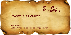 Porcz Szixtusz névjegykártya